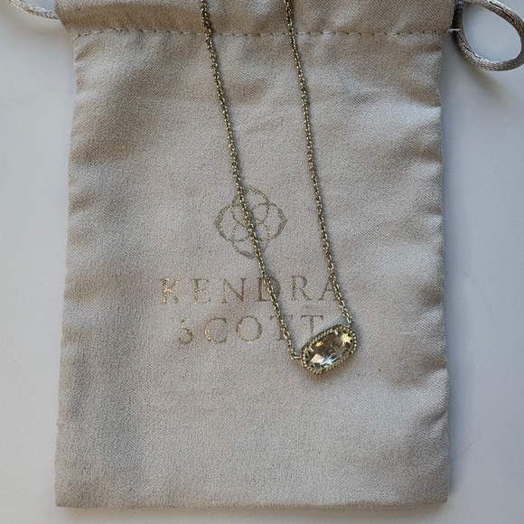 Kendra Scott Gold Necklace with Clear Stone - Picture 3 of 3